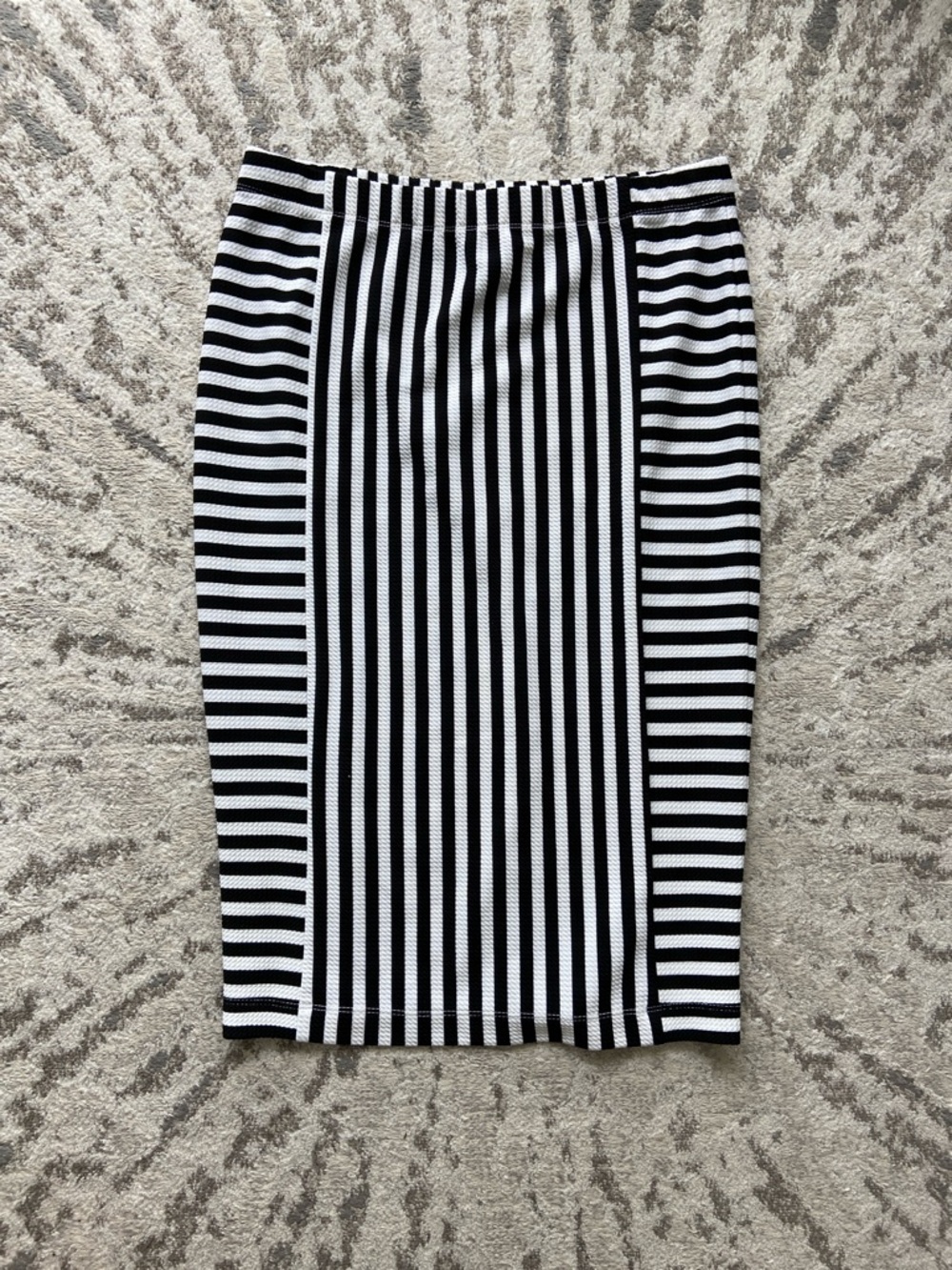 Alyx Black and White Vertical Stripe Pencil Skirt